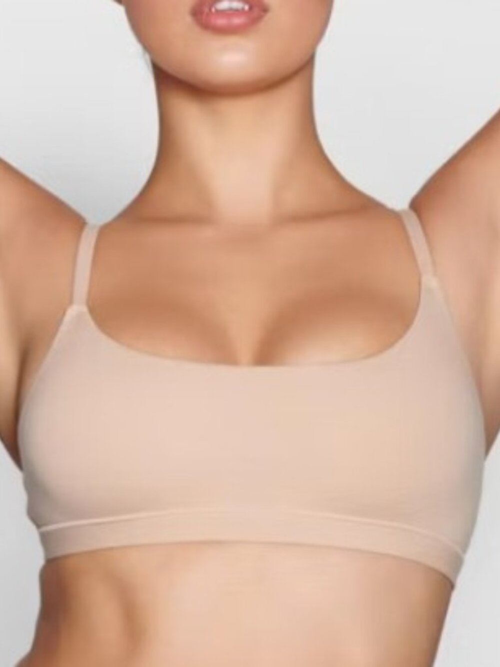 Skims everyday cotton scoop Seamless Bralette in clay XL
